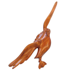 Albatros n2, sculpture murale en bois par Polyte Solet